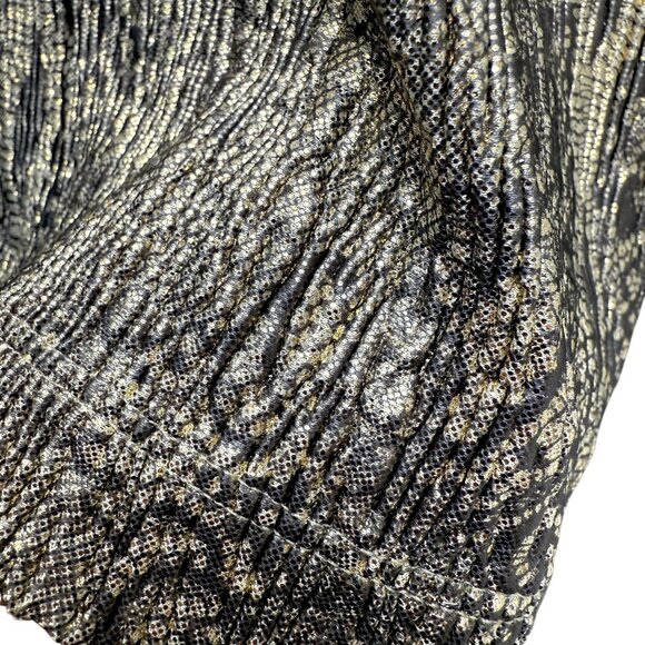 CHICOS Metallic Jacket Medium (Chicos1) Gold Snake Stretch Women Evening Top NWT - Picture 10 of 11